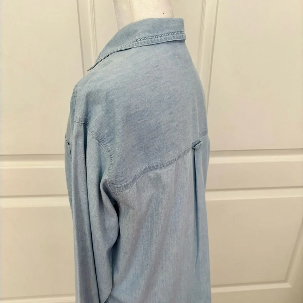 Vintage Jeans Wear Chambray Denim Shirt/Light Wash/Long Sleeve | Size M - Picture 7 of 11
